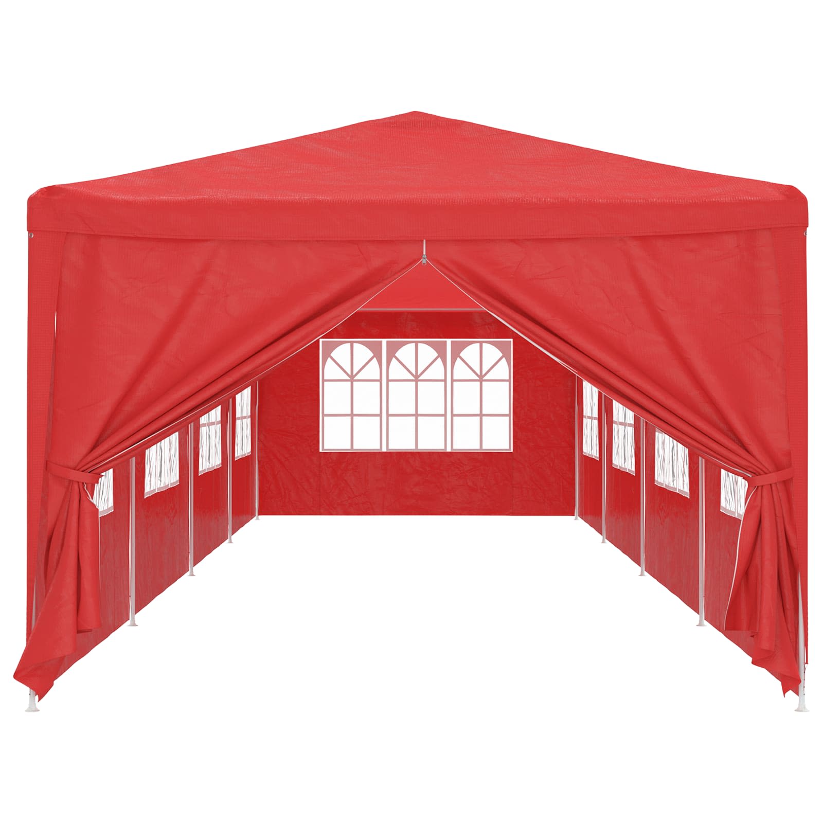 Tenda Party 1200 x 300 x 255 cm Rosso PE e Acciaio | homemem39