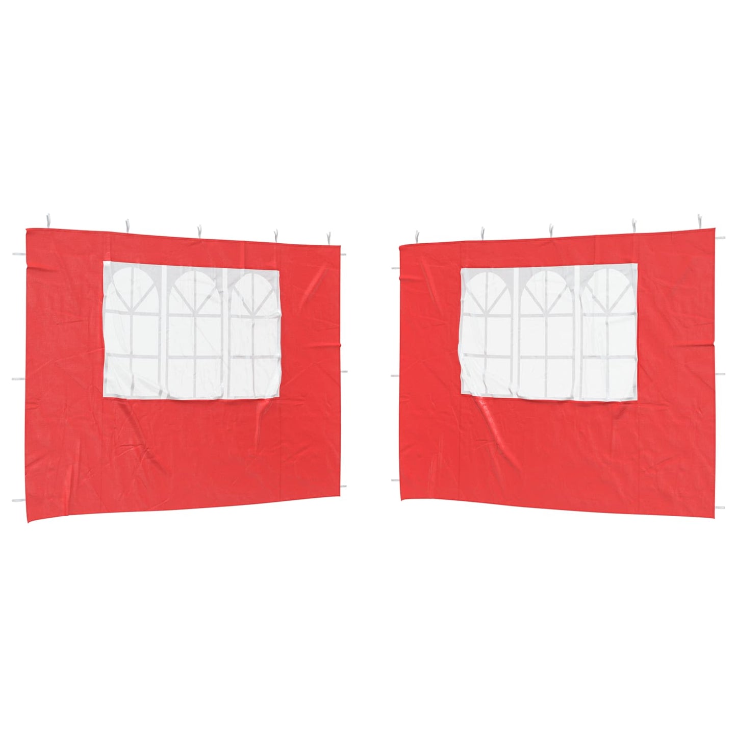 Parete per tenda da festa 2 pcs 300 x 195 cm Rosso PE e Acciaio | homemem39