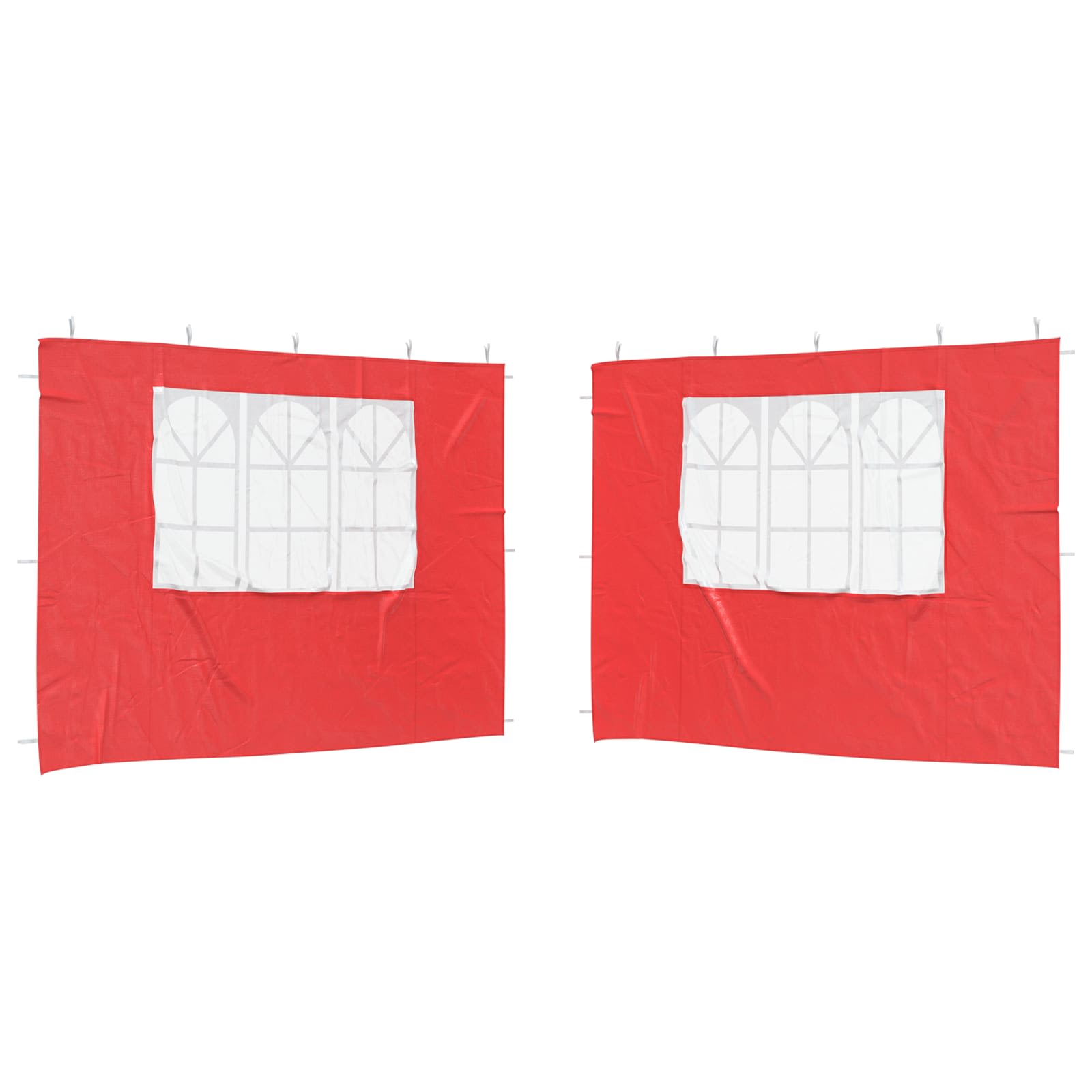 Parete per tenda da festa 2 pcs 300 x 195 cm Rosso PE e Acciaio | homemem39