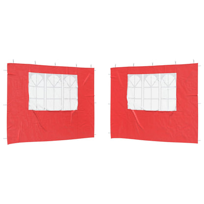 Parete per tenda da festa 2 pcs 300 x 195 cm Rosso PE e Acciaio | homemem39