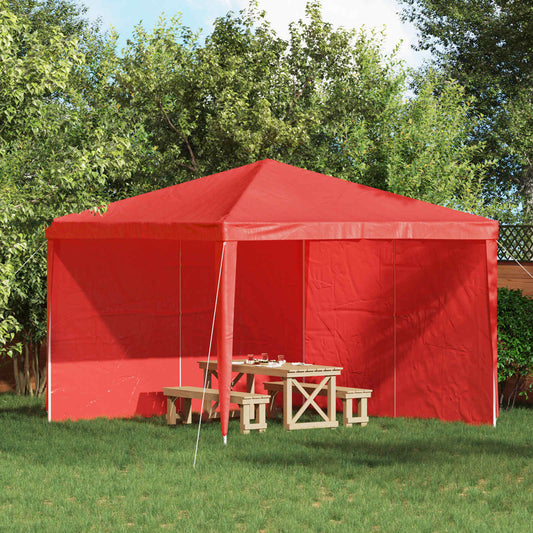 Parete per tenda da festa 2 pcs Rosso 300 x 195 cm PE e Acciaio | homemem39