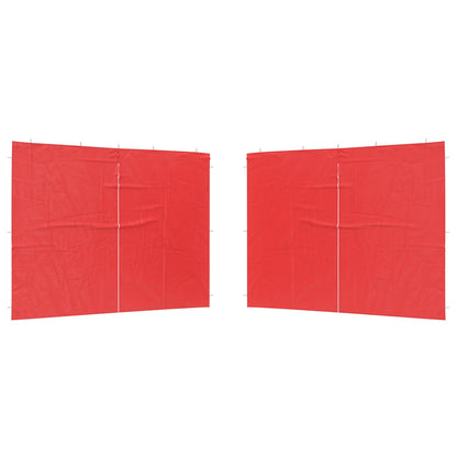 Parete per tenda da festa 2 pcs Rosso 300 x 195 cm PE e Acciaio | homemem39