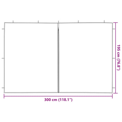 Parete per tenda da festa 2 pcs Rosso 300 x 195 cm PE e Acciaio | homemem39
