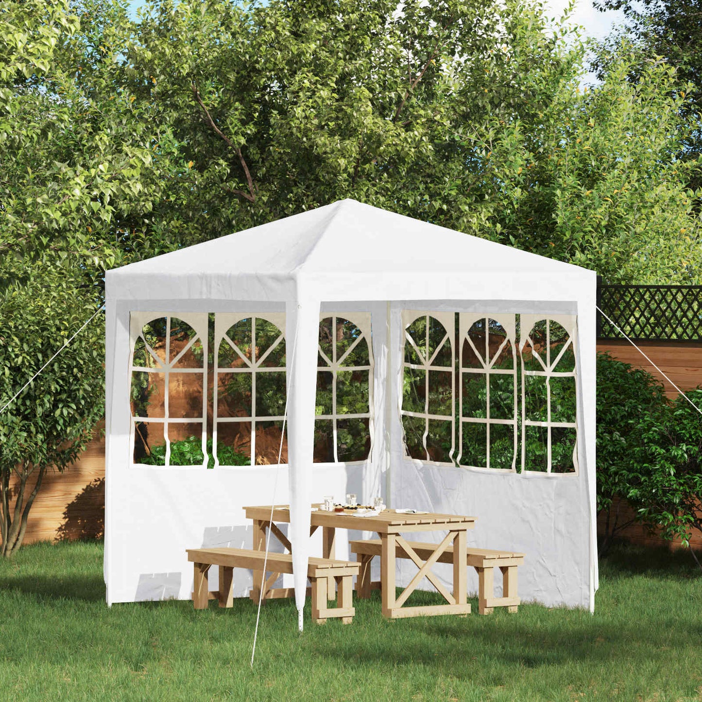 Parete per tenda da festa 2 pcs 200 x 195 cm Bianco | homemem39