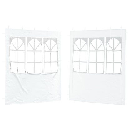 Parete per tenda da festa 2 pcs 200 x 195 cm Bianco