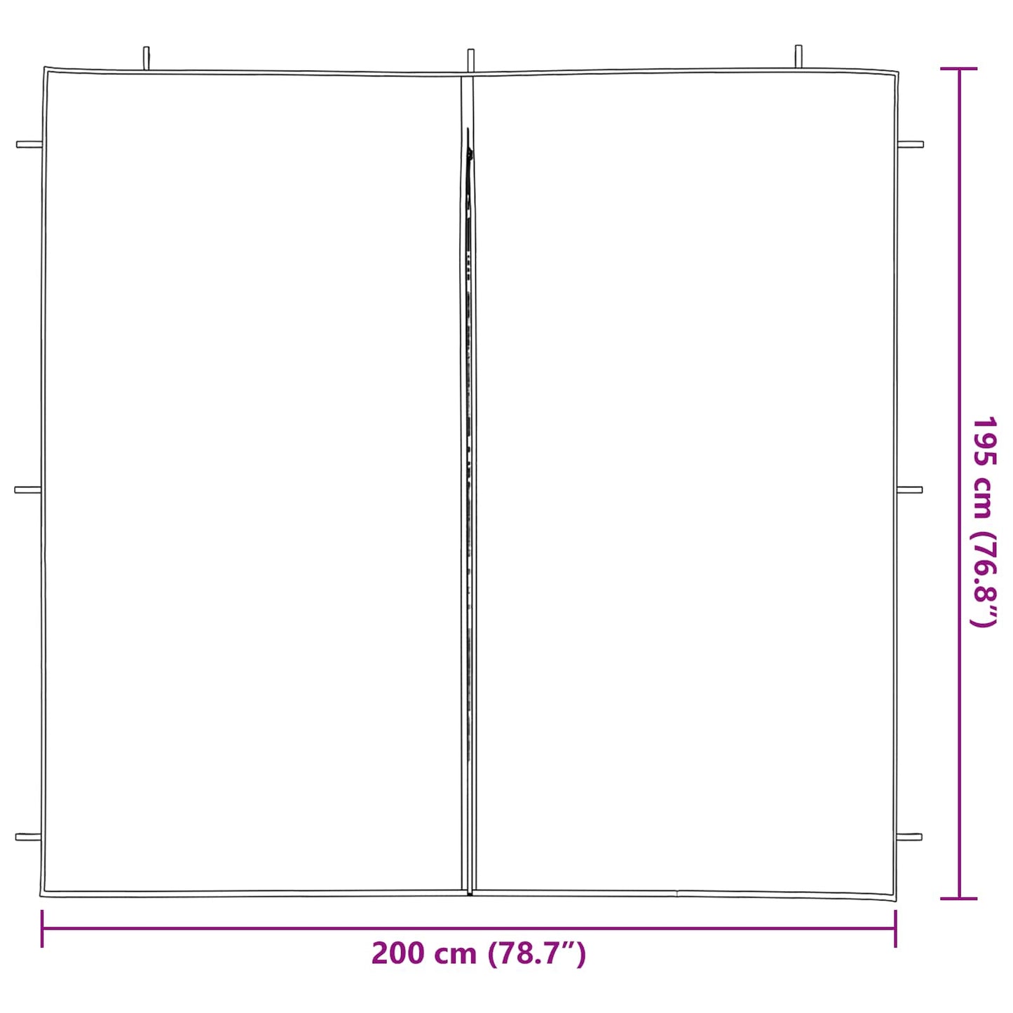 Parete per tenda da festa 2 pcs Bianco 200 x 195 cm | homemem39