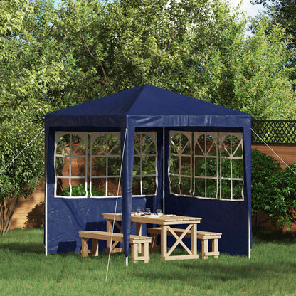 Parete per tenda da festa 2 pcs 200 x 195 cm Blu PE e Acciaio | homemem39