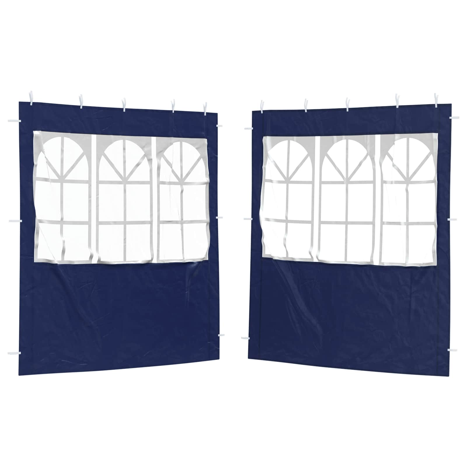 Parete per tenda da festa 2 pcs 200 x 195 cm Blu PE e Acciaio | homemem39