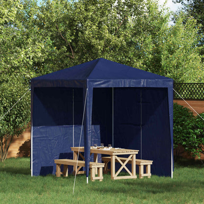 Parete per tenda da festa 2 pcs Blu 200 x 195 cm PE e Acciaio | homemem39