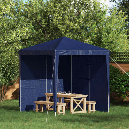 Parete per tenda da festa 2 pcs Blu 200 x 195 cm PE e Acciaio | homemem39