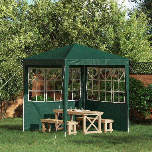 Parete per tenda da festa 2 pcs 200 x 195 cm Verde PE e Acciaio | homemem39