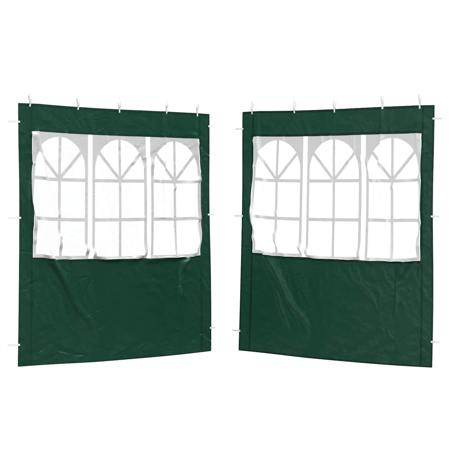Parete per tenda da festa 2 pcs 200 x 195 cm Verde PE e Acciaio | homemem39