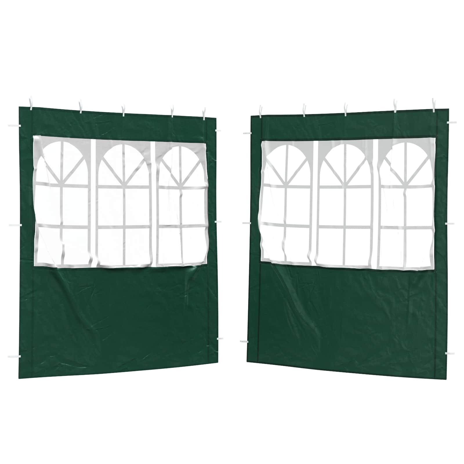 Parete per tenda da festa 2 pcs 200 x 195 cm Verde PE e Acciaio | homemem39