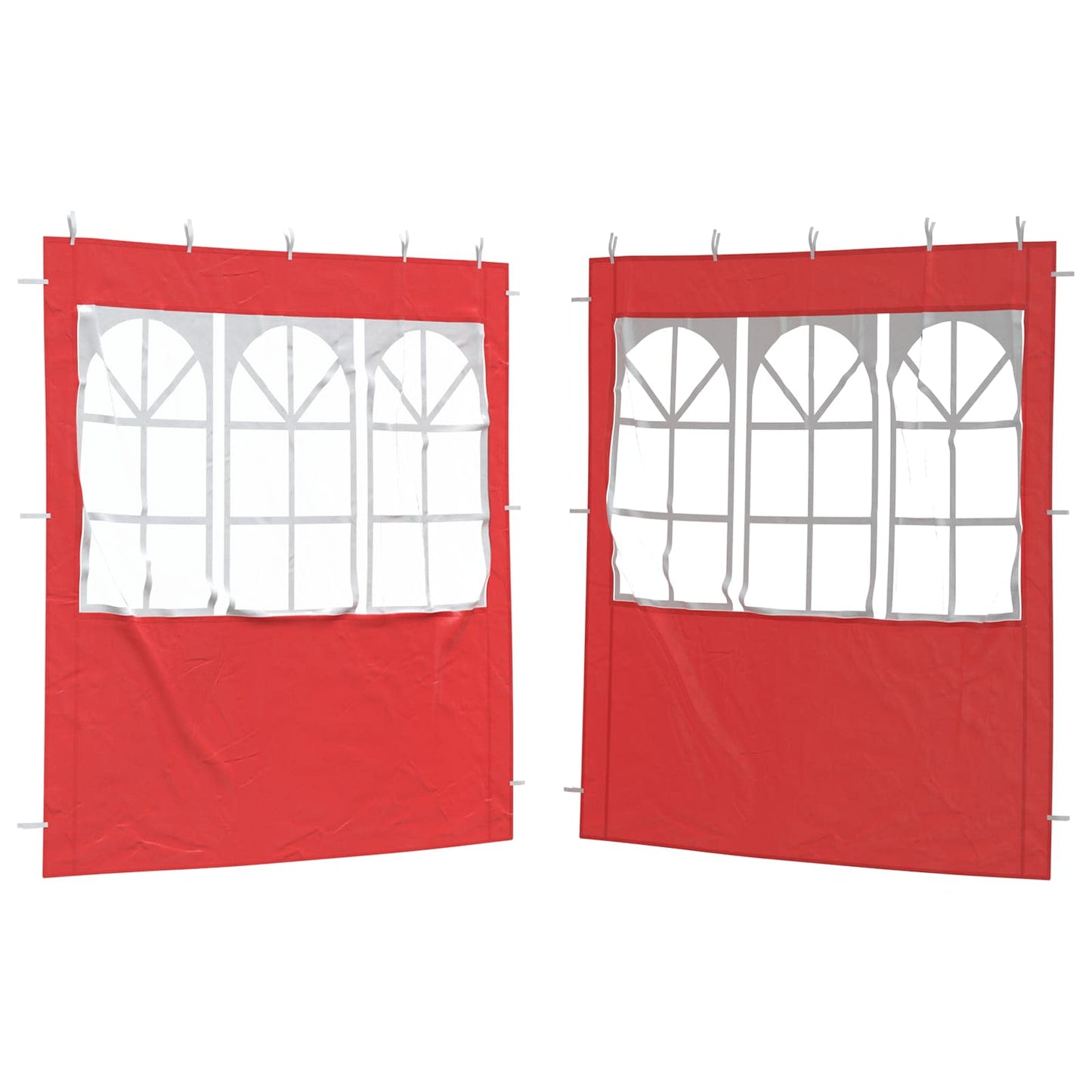 Parete per tenda da festa 2 pcs 200 x 195 cm Rosso PE e Acciaio | homemem39