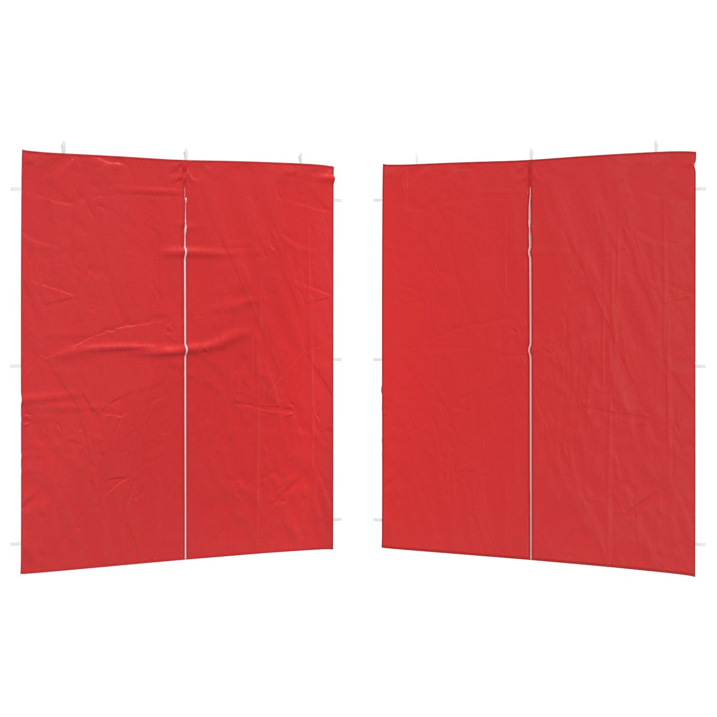 Parete per tenda da festa 2 pcs Rosso 200 x 195 cm PE e Acciaio