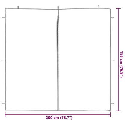 Parete per tenda da festa 2 pcs Rosso 200 x 195 cm PE e Acciaio | homemem39
