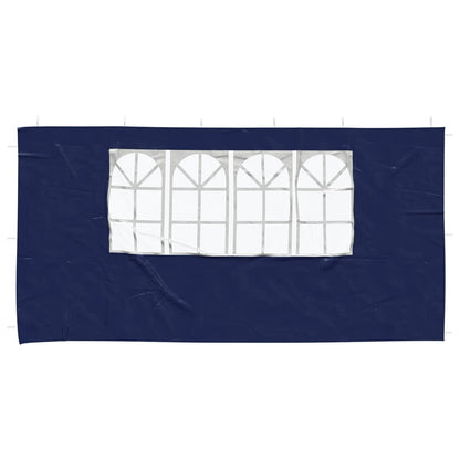 Parete per tenda da festa 2 pcs 400 x 195 cm Blu PE e Acciaio | homemem39
