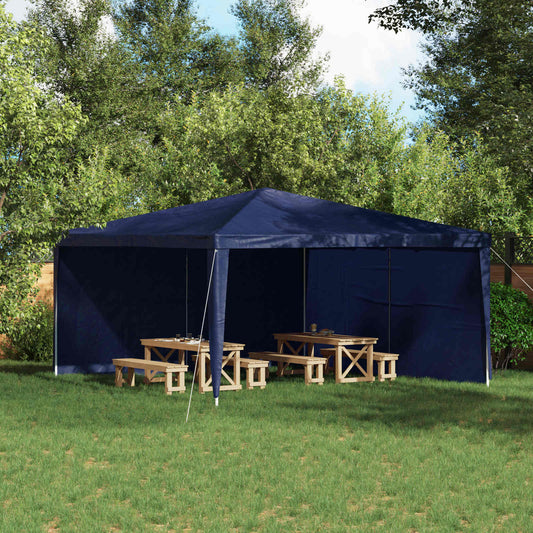 Parete per tenda da festa 2 pcs Blu 400 x 195 cm PE e Acciaio | homemem39