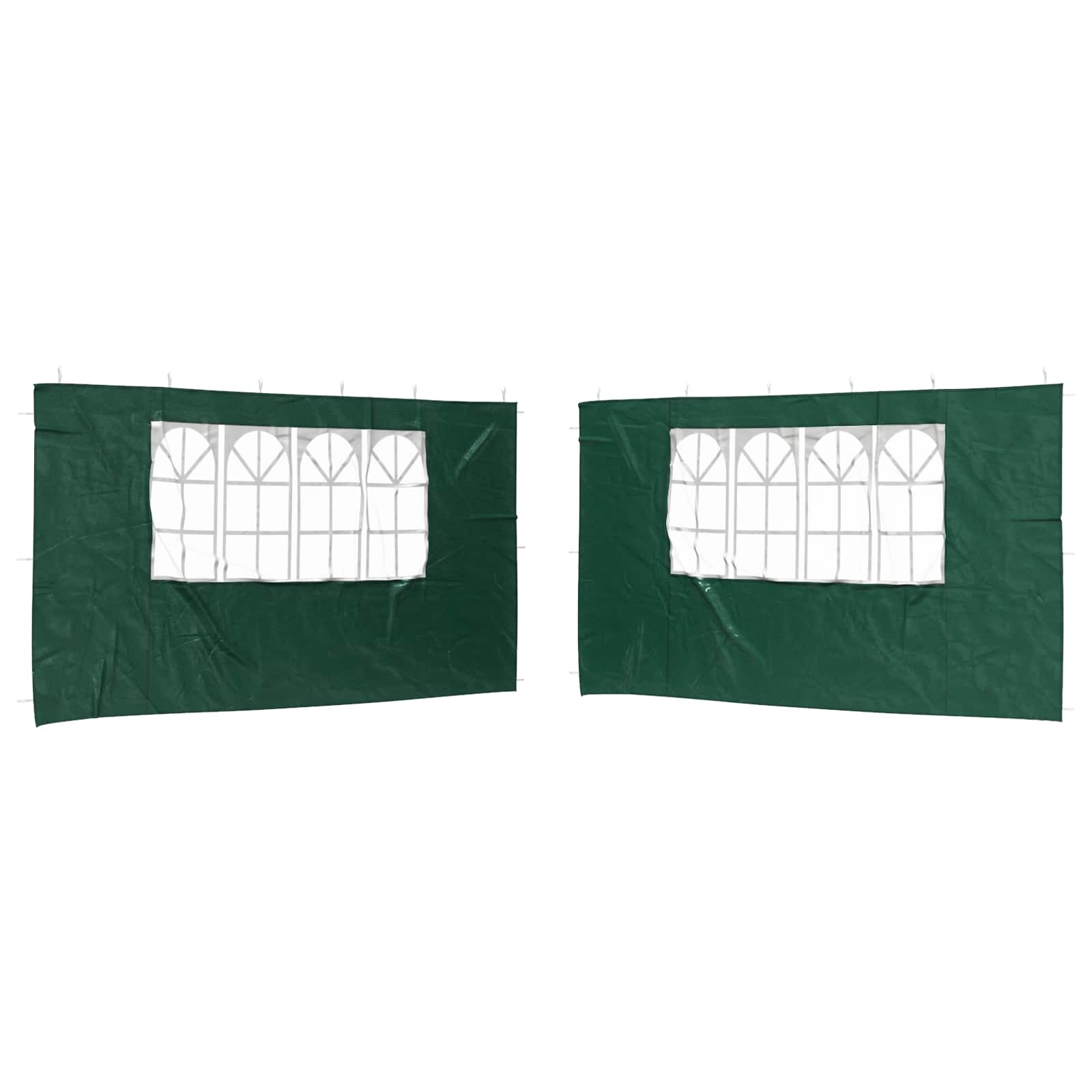 Parete per tenda da festa 2 pcs 400 x 195 cm Verde PE e Acciaio | homemem39