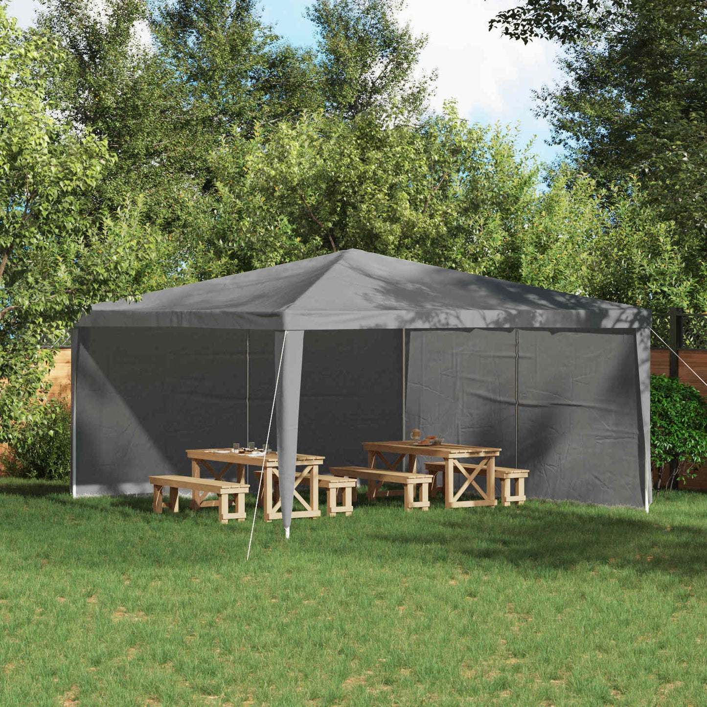 Parete per tenda da festa 2 pcs Grigio chiaro 400 x 195 cm