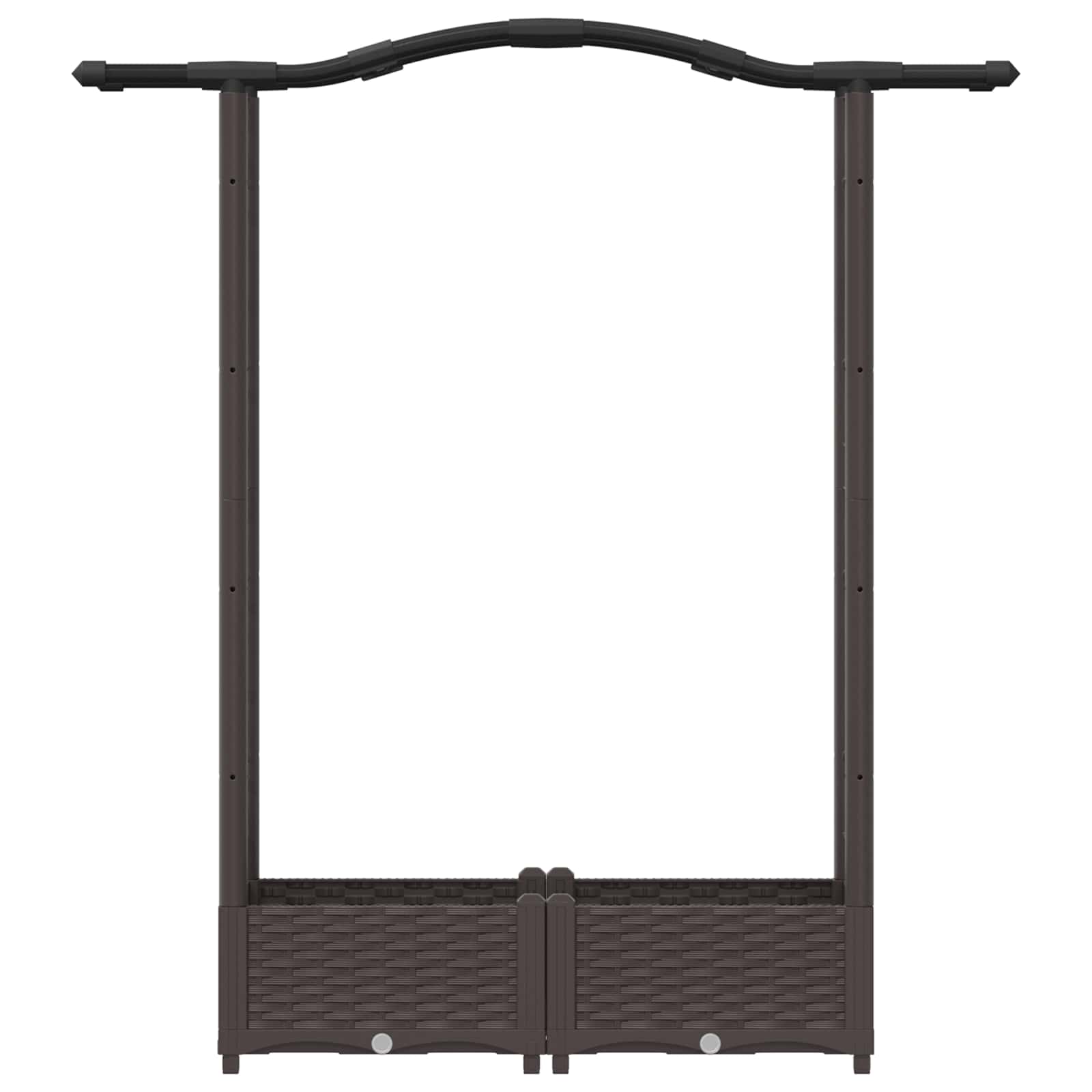Letto Rialzato con Griglia e Tetto Marrone 124 x 40 x 125 cm PP | homemem39