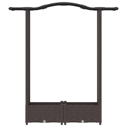 Letto Rialzato con Griglia e Tetto Marrone 124 x 40 x 125 cm PP | homemem39