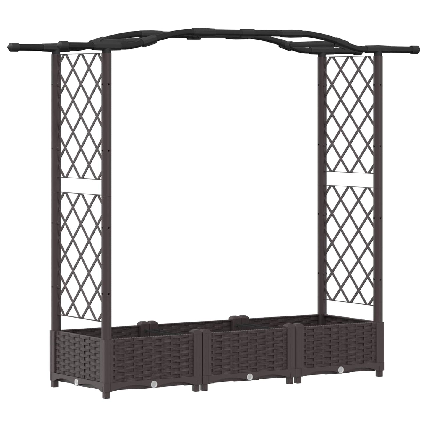 Letto Rialzato con Griglia e Tetto Marrone 169 x 40 x 125 cm PP | homemem39