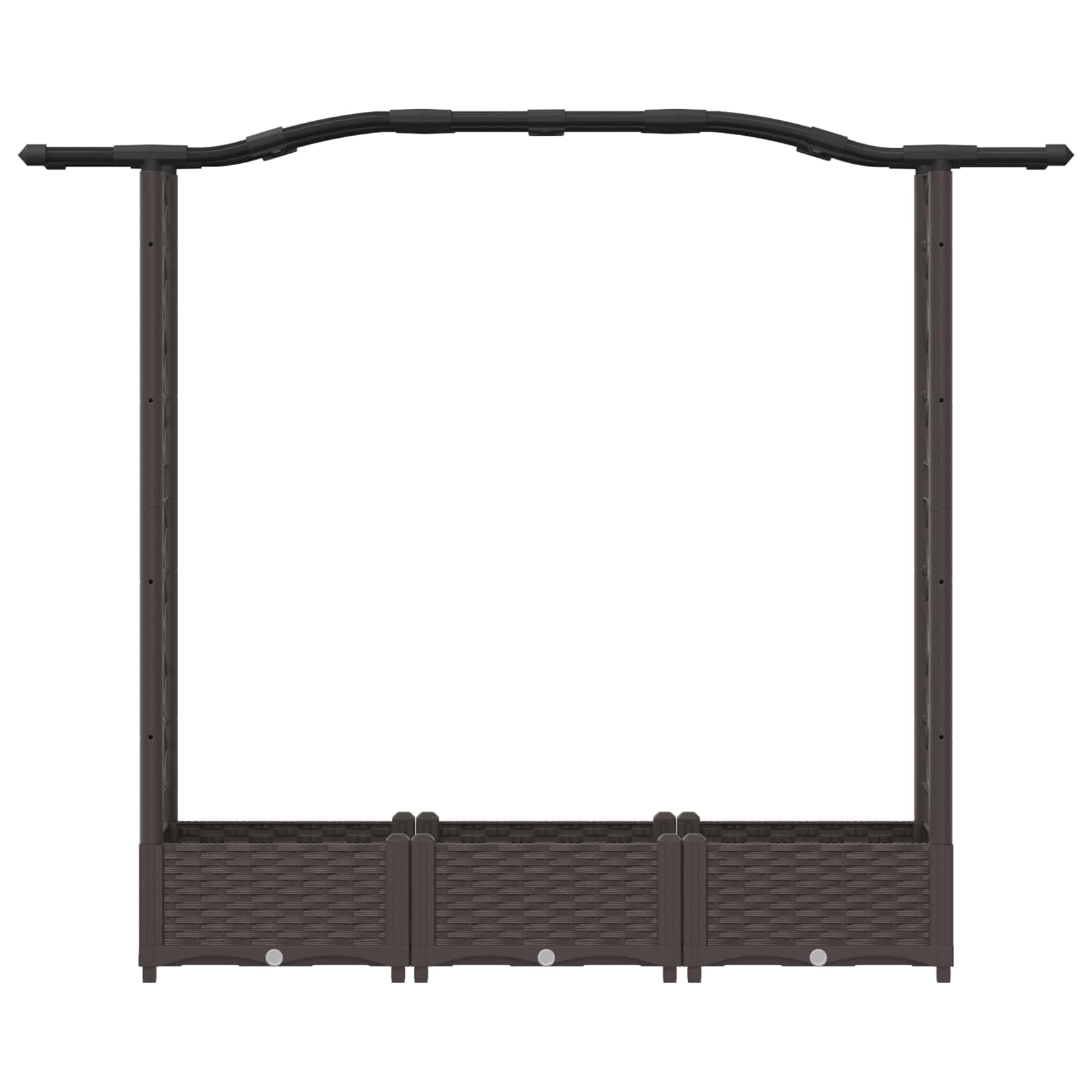 Letto Rialzato con Griglia e Tetto Marrone 169 x 40 x 125 cm PP | homemem39