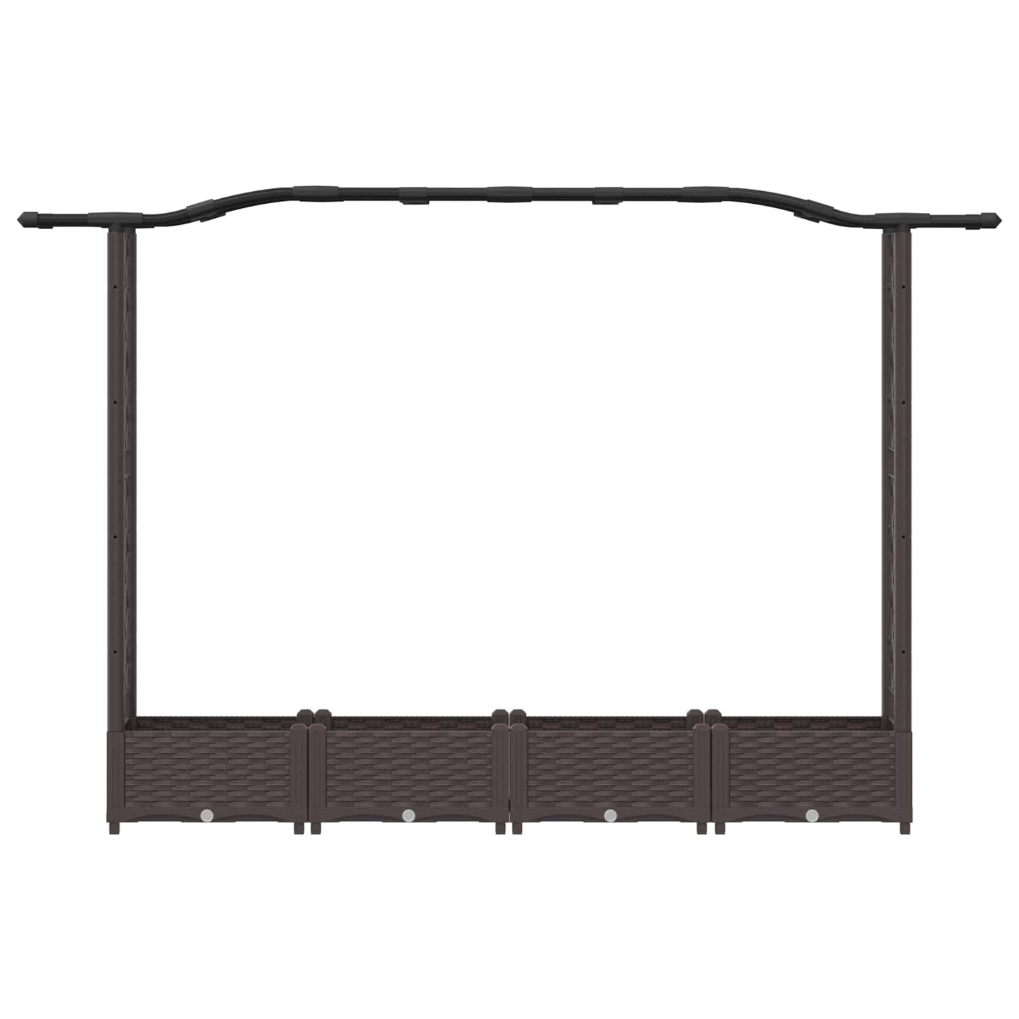 Letto Rialzato con Griglia e Tetto Marrone 207 x 40 x 126 cm PP | homemem39