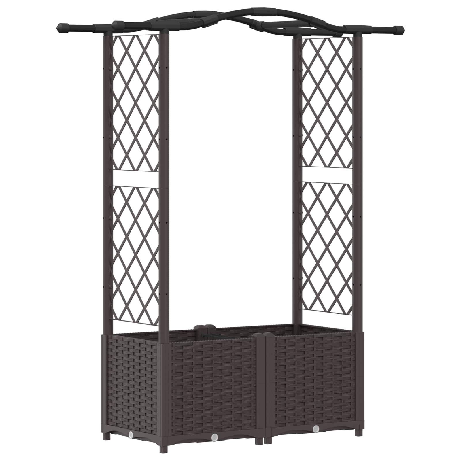 Letto Rialzato con Griglia e Tetto Marrone 125 x 40 x 138 cm PP | homemem39