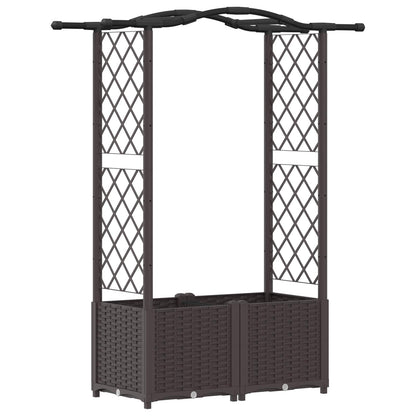 Letto Rialzato con Griglia e Tetto Marrone 125 x 40 x 138 cm PP | homemem39