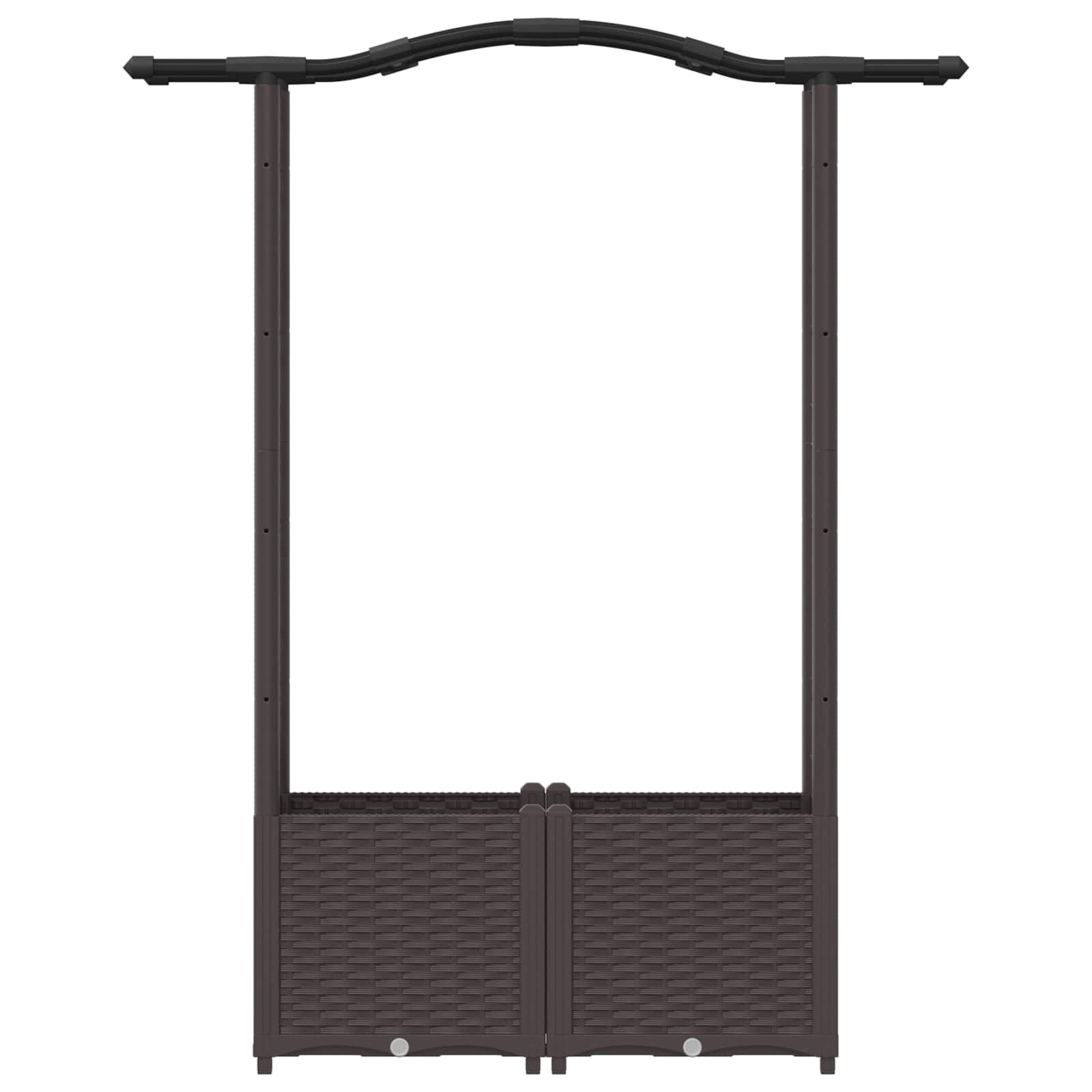 Letto Rialzato con Griglia e Tetto Marrone 125 x 40 x 138 cm PP | homemem39