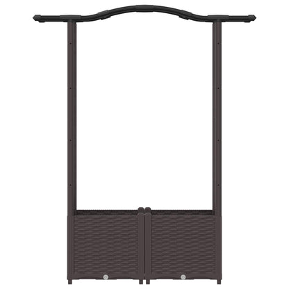 Letto Rialzato con Griglia e Tetto Marrone 125 x 40 x 138 cm PP | homemem39