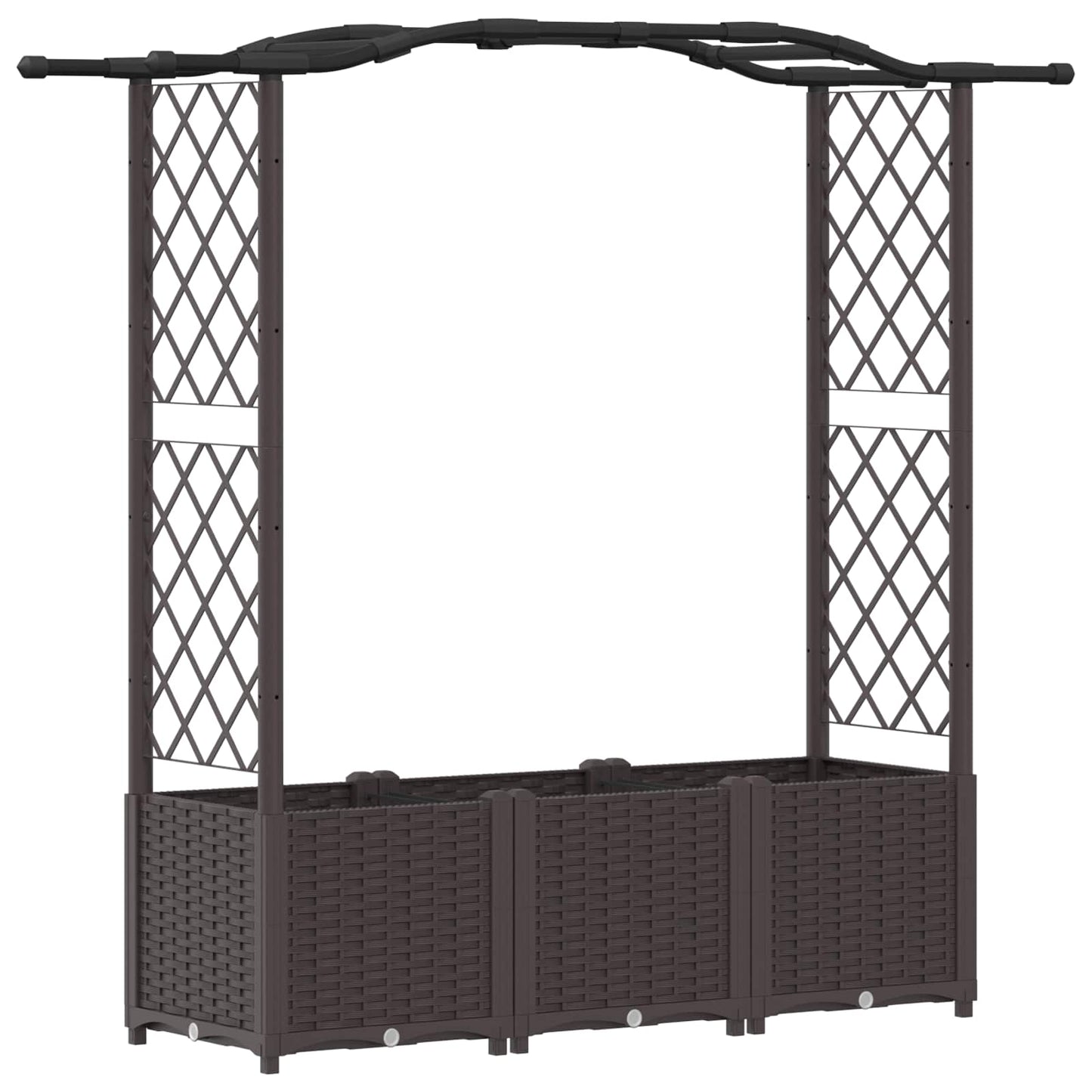 Letto Rialzato con Griglia e Tetto Marrone 164 x 40 x 142 cm PP | homemem39