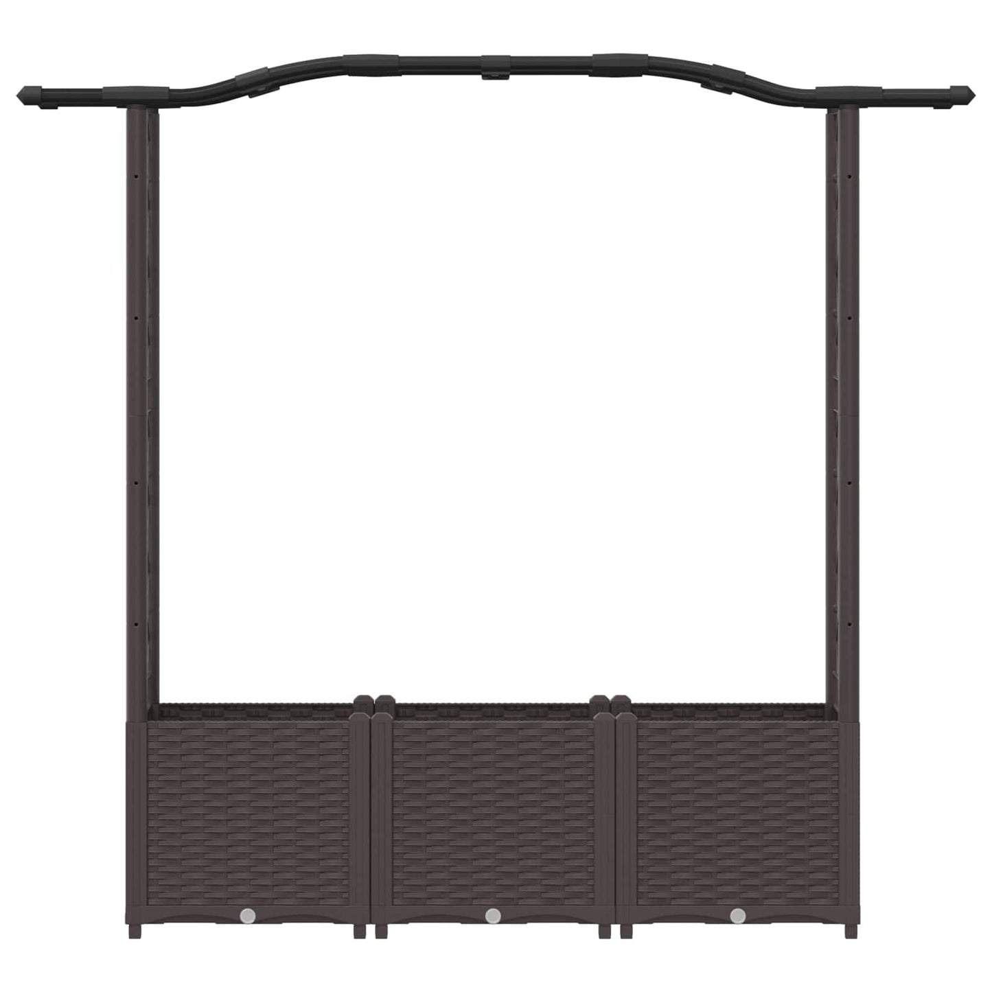 Letto Rialzato con Griglia e Tetto Marrone 164 x 40 x 142 cm PP | homemem39
