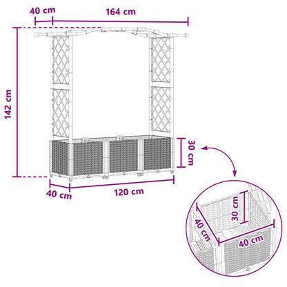 Letto Rialzato con Griglia e Tetto Marrone 164 x 40 x 142 cm PP | homemem39