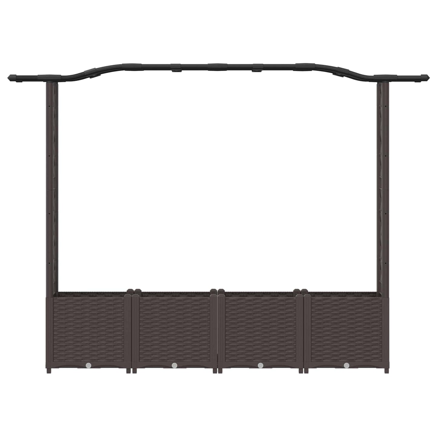 Letto Rialzato con Griglia e Tetto Marrone 204 x 40 x 141 cm PP | homemem39