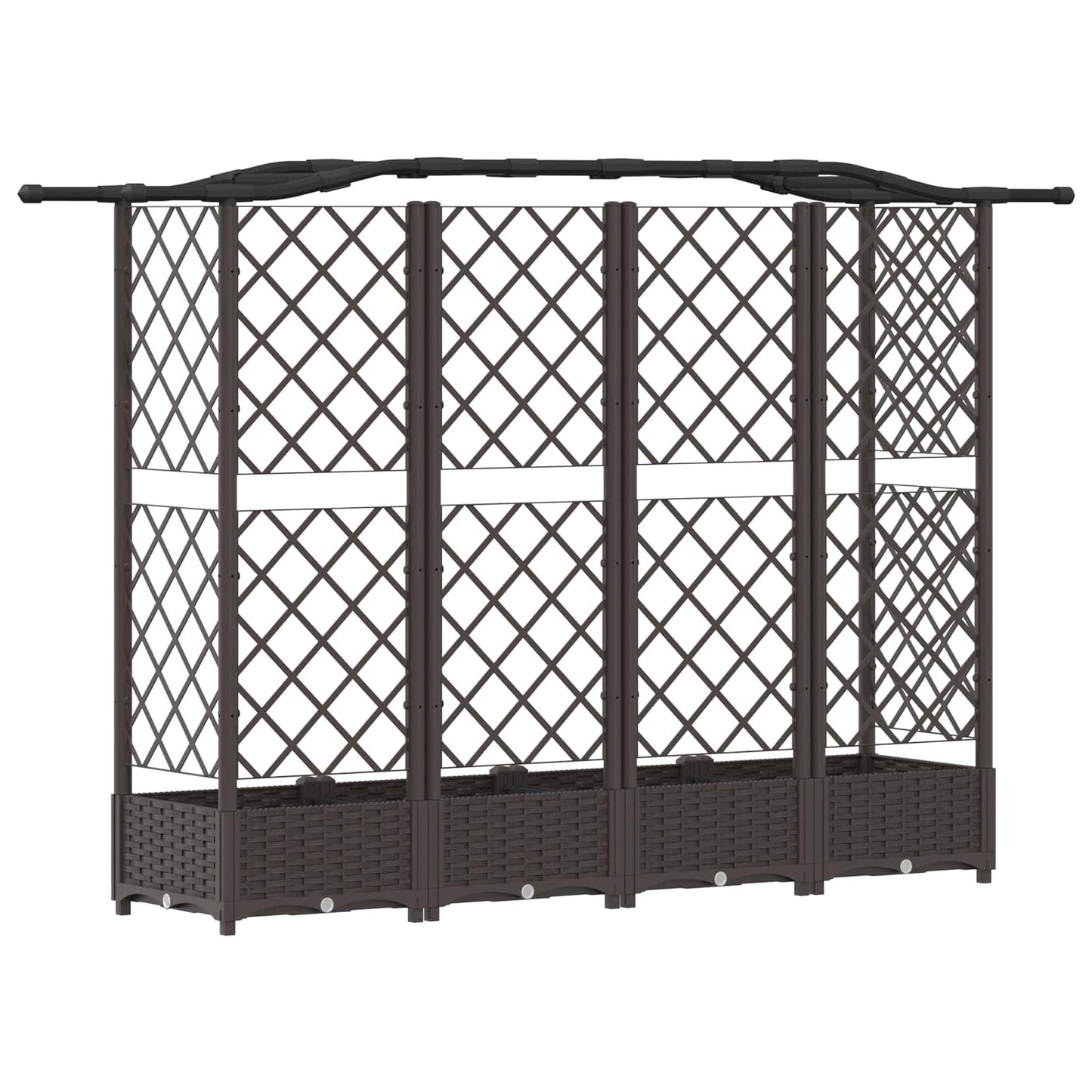 Letto Rialzato con Griglia e Tetto Marrone 203,5 x 40 x 125 cm | homemem39