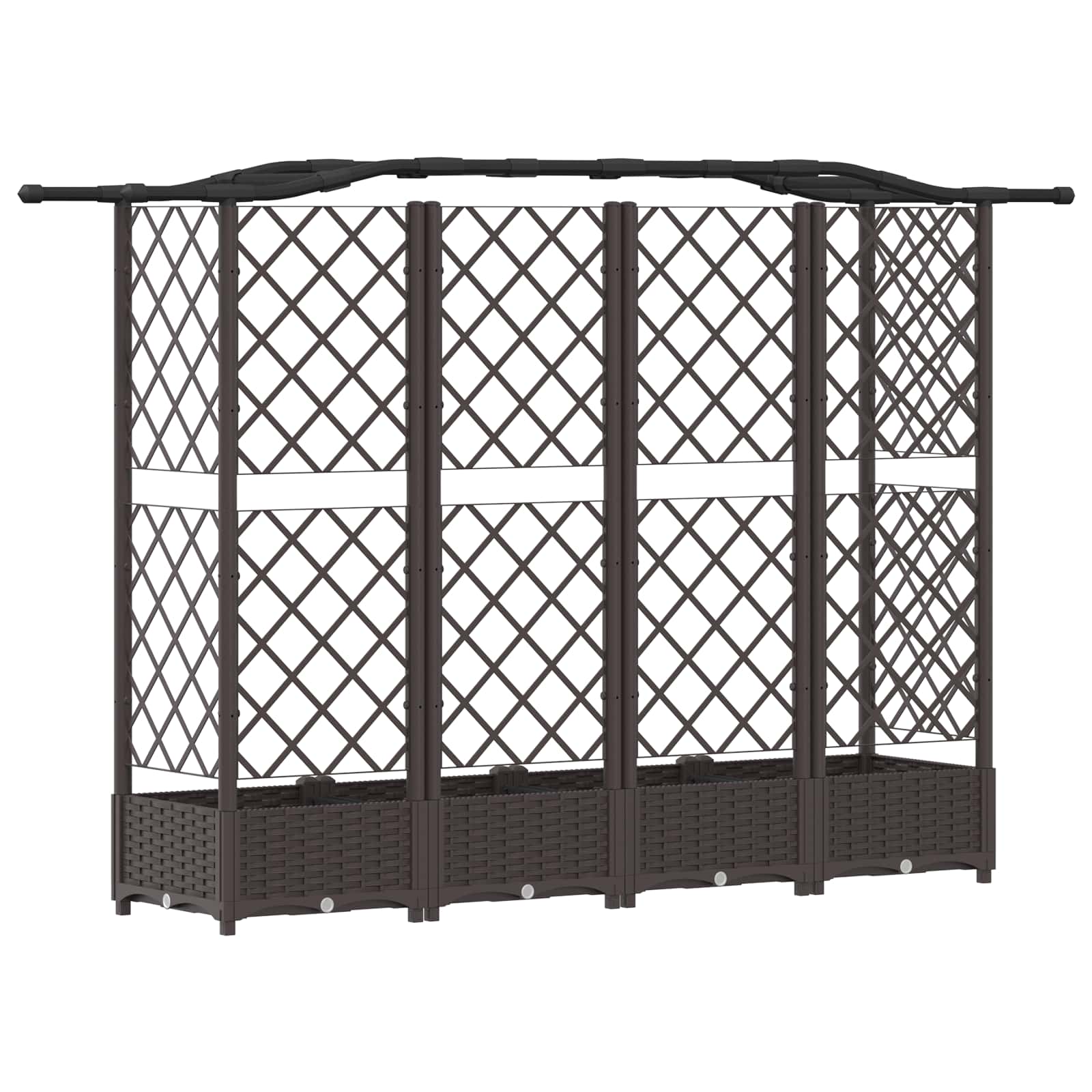 Letto Rialzato con Griglia e Tetto Marrone 203,5 x 40 x 125 cm | homemem39