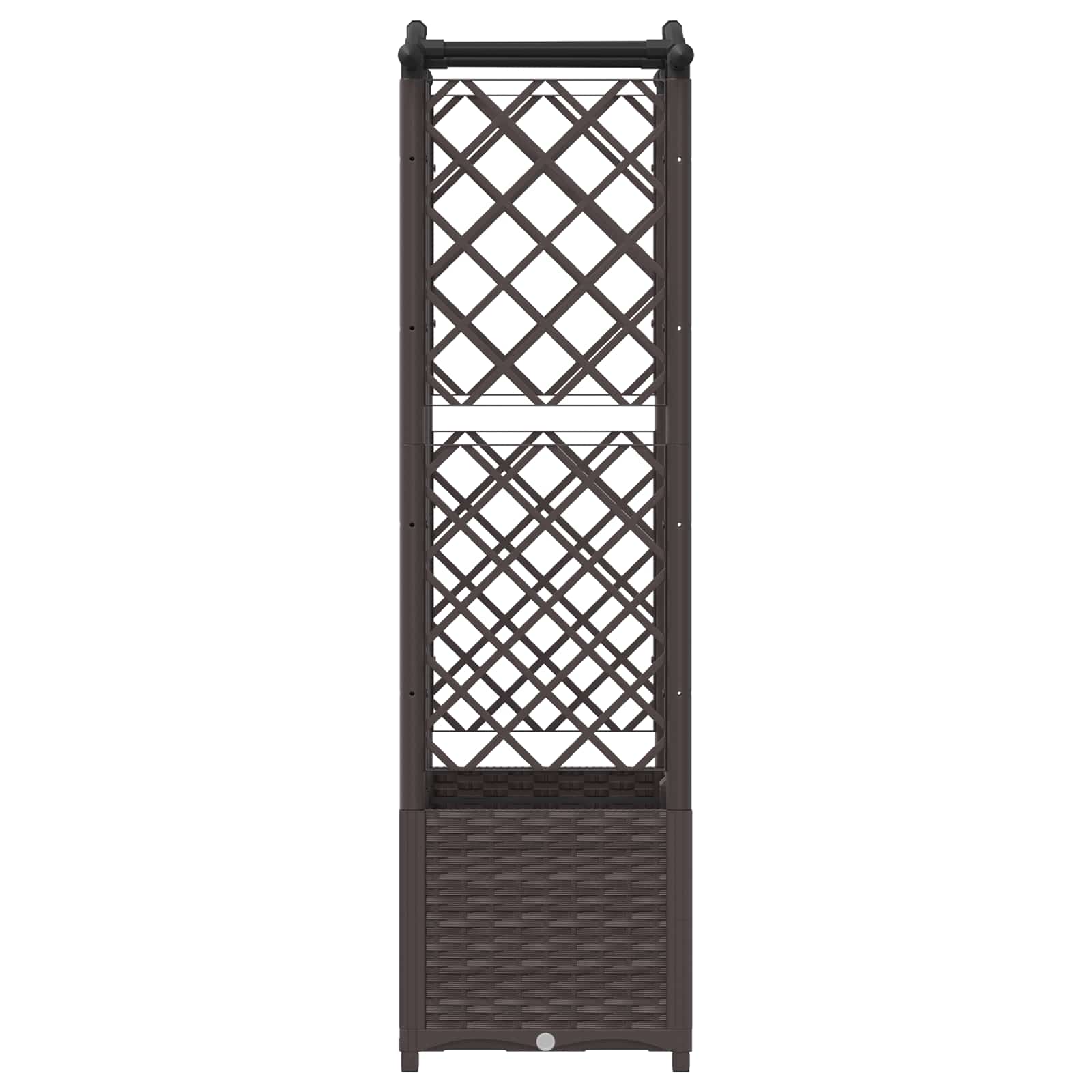 Letto Rialzato con Griglia e Tetto Marrone 122 x 40 x 141 cm PP | homemem39