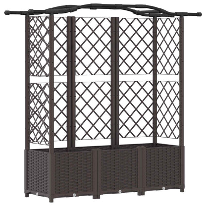 Letto Rialzato con Griglia e Tetto Marrone 163 x 40 x 141 cm PP