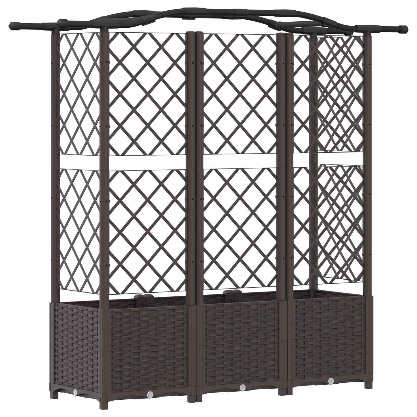 Letto Rialzato con Griglia e Tetto Marrone 163 x 40 x 141 cm PP | homemem39