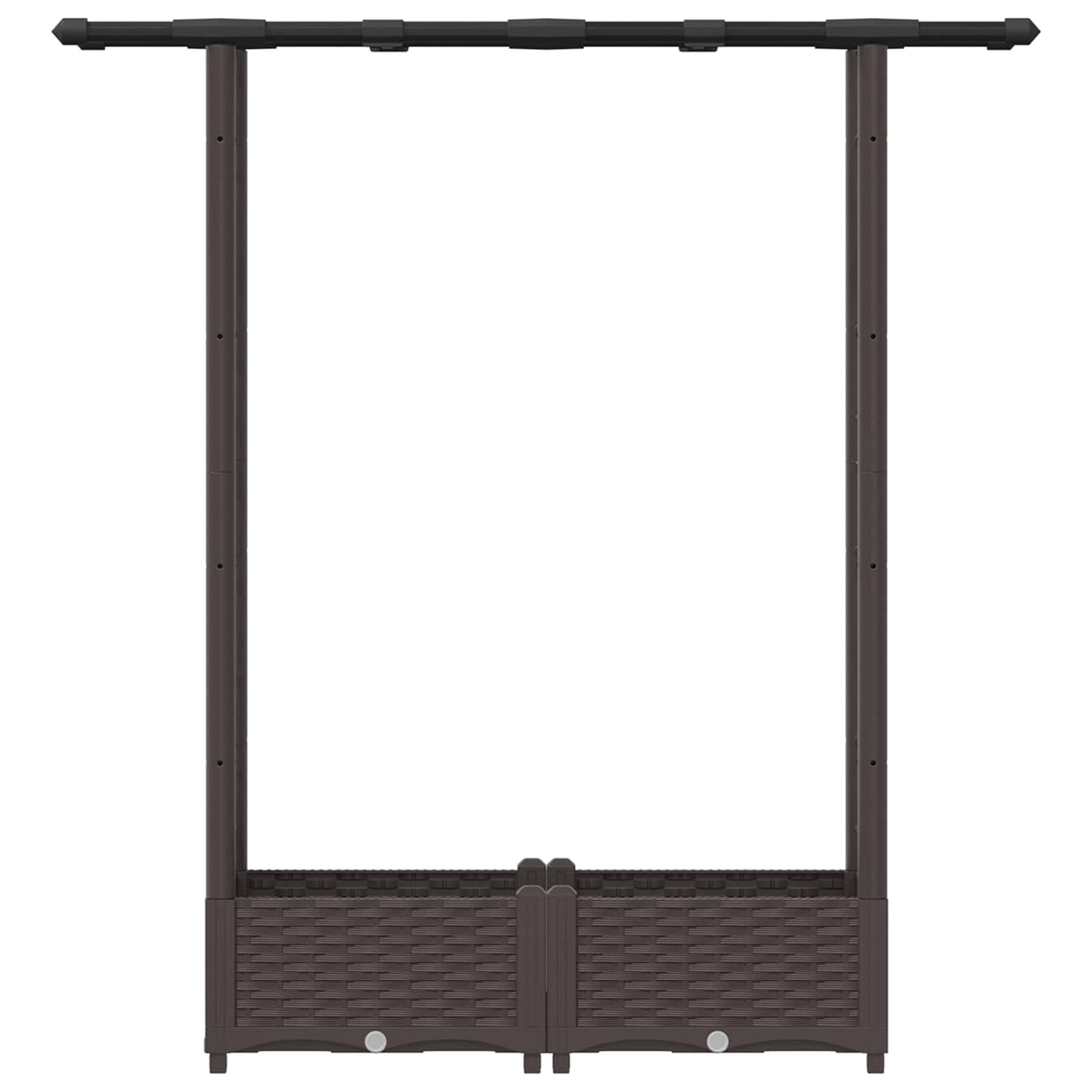 Letto Rialzato con Griglia e Tetto Marrone 122,5 x 40 x 123 cm | homemem39