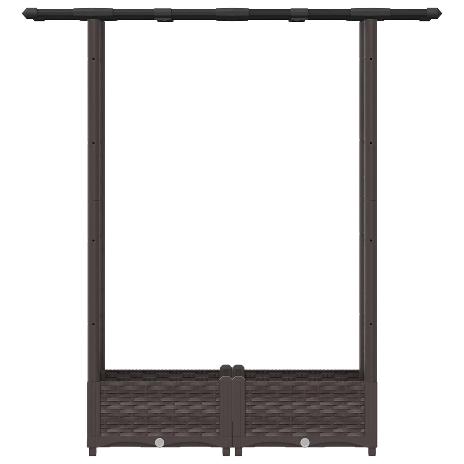 Letto Rialzato con Griglia e Tetto Marrone 122,5 x 40 x 123 cm | homemem39