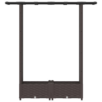 Letto Rialzato con Griglia e Tetto Marrone 122,5 x 40 x 123 cm | homemem39