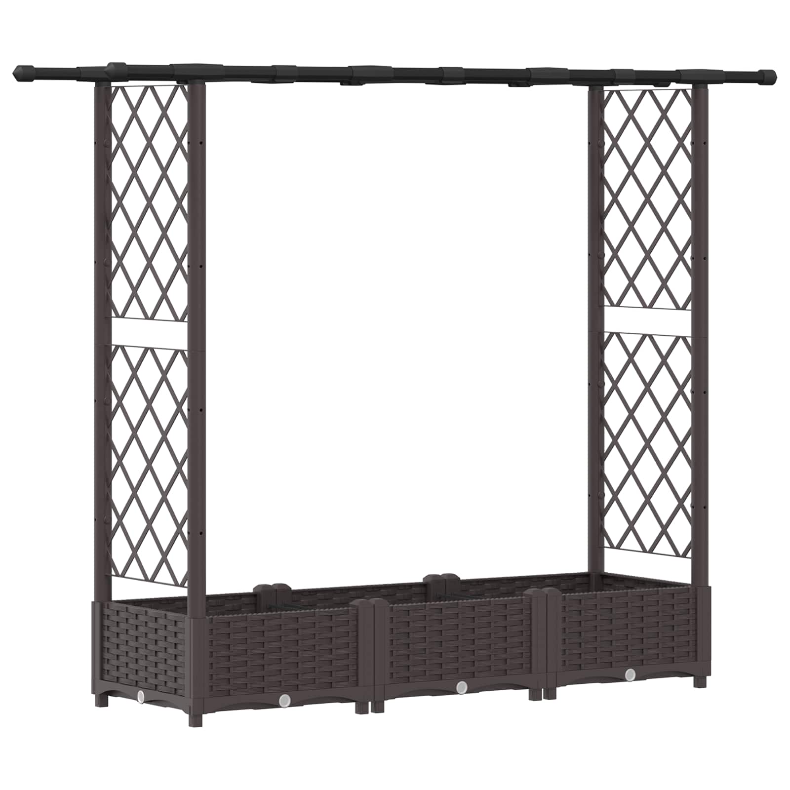 Letto Rialzato con Griglia e Tetto Marrone 164 x 40 x 123 cm PP | homemem39