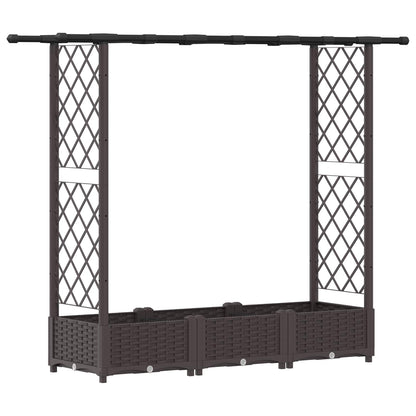 Letto Rialzato con Griglia e Tetto Marrone 164 x 40 x 123 cm PP | homemem39