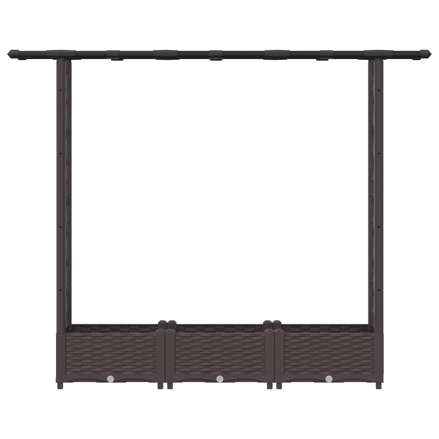 Letto Rialzato con Griglia e Tetto Marrone 164 x 40 x 123 cm PP | homemem39