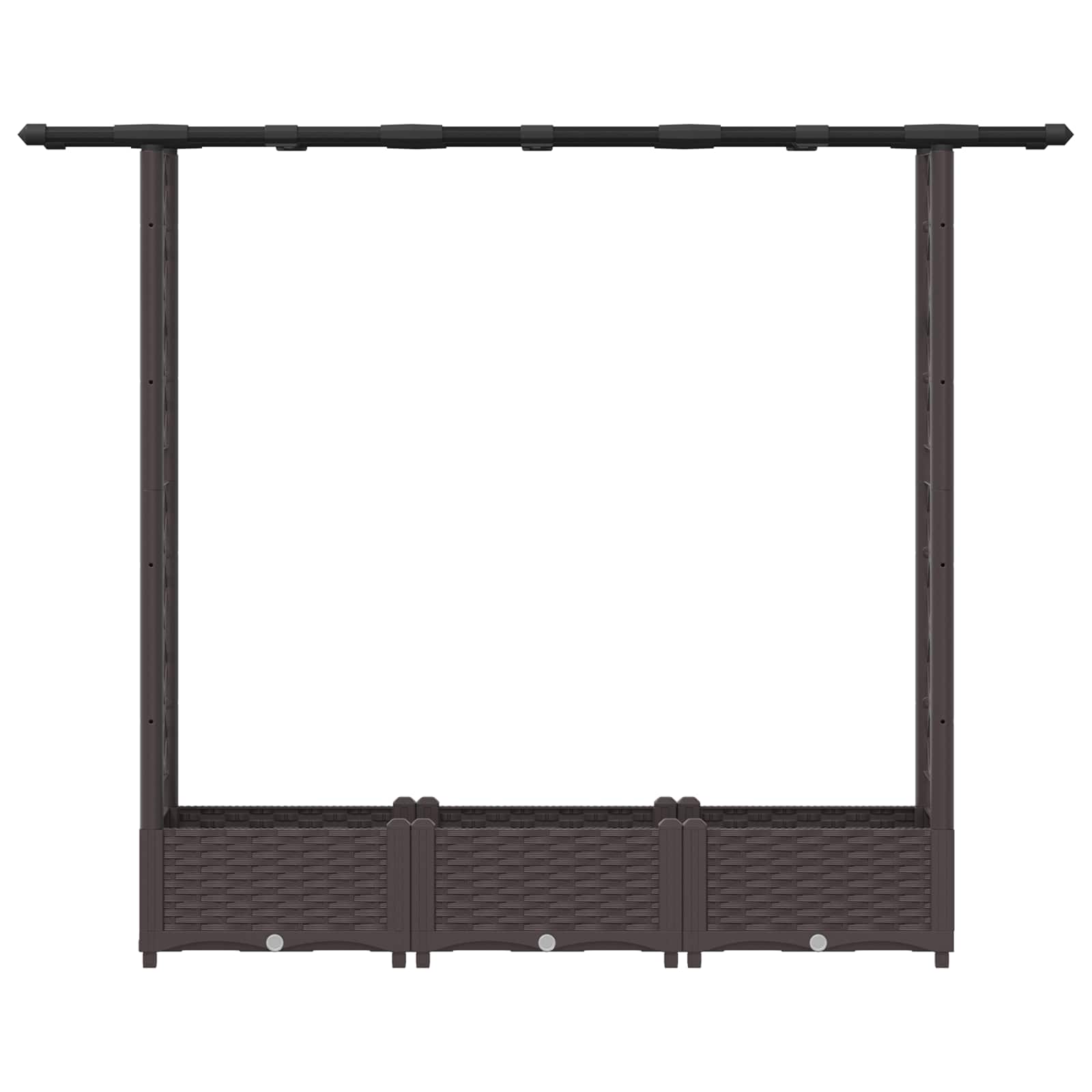 Letto Rialzato con Griglia e Tetto Marrone 164 x 40 x 123 cm PP | homemem39