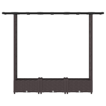 Letto Rialzato con Griglia e Tetto Marrone 164 x 40 x 123 cm PP | homemem39